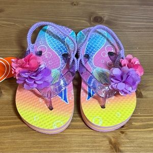 Mermaid Flip Flops Wonder Nation Toddler Girls Size 7/8 NWT